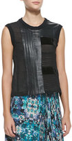 Thumbnail for your product : Nanette Lepore Getaway Leather/Patchwork Sleeveless Top