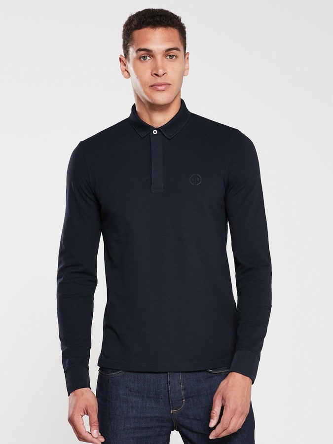 Armani Long Sleeve Polo | Shop the world's largest collection of fashion |  ShopStyle UK