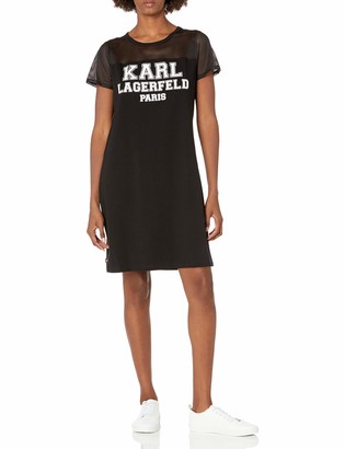 Karl Lagerfeld Paris Women's Mesh T-Shirt Dress