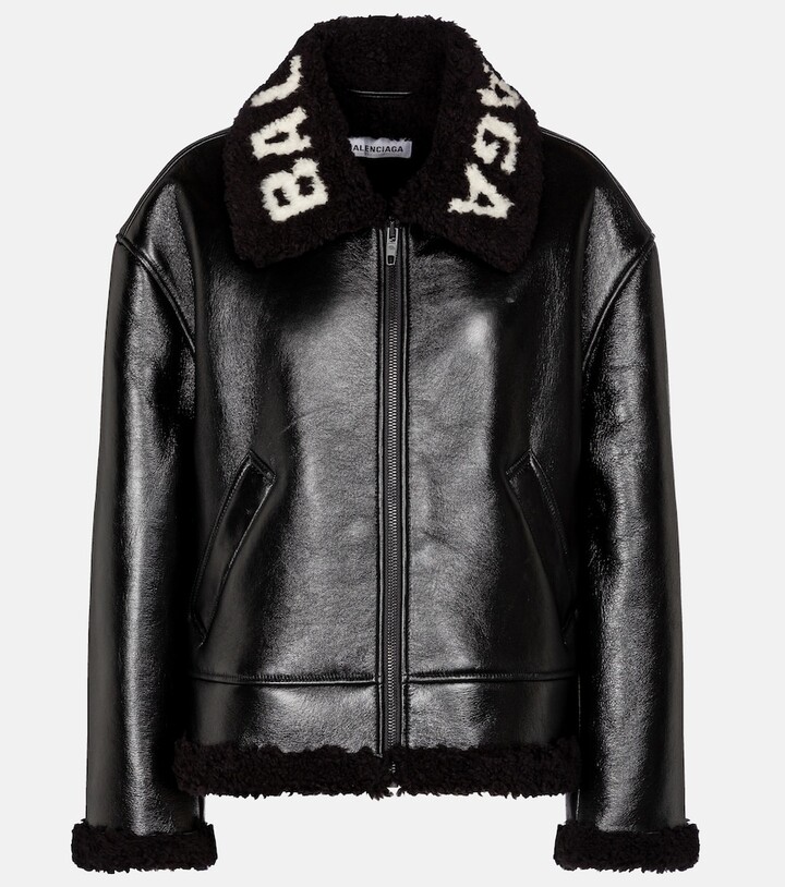 Balenciaga Black Women's Leather & Faux Leather Jackets | ShopStyle