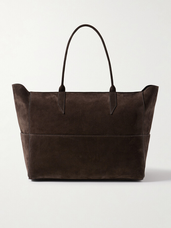 MÉTIER Incognito Small Paneled Suede Tote - Brown
