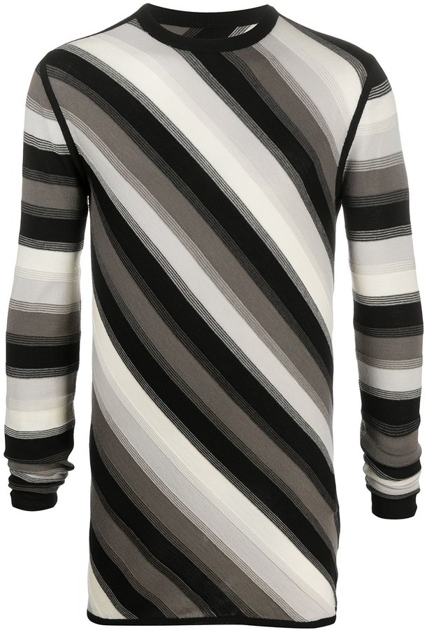 black grey striped sweater