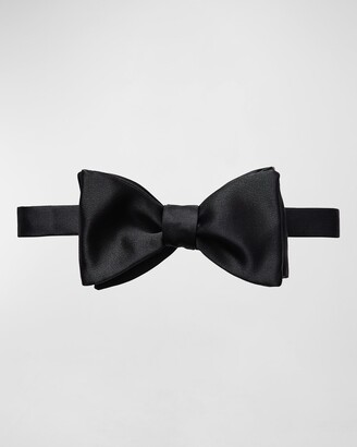 Eton Black Silk Satin Ready-Tied Bow Tie