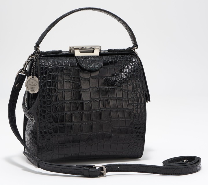 Patricia Nash Leather Croc Embossed Nela North/South Frame Tote