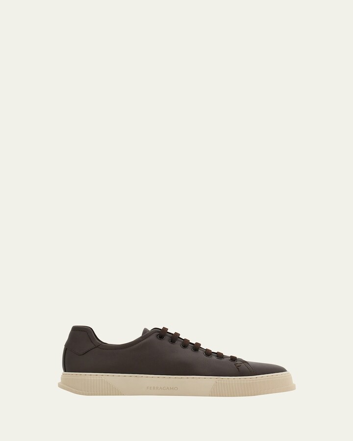 Ferragamo Men's Bruce Deerskin Low-Top Sneakers