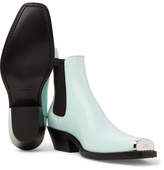 Thumbnail for your product : Calvin Klein Chris Metal Toe-Cap Spazzolato Leather Boots - Men - Blue