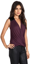 Thumbnail for your product : Heather Leather Detail Twist Top