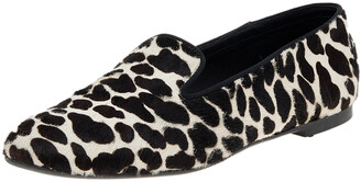 Tod's Brown/White Leopard Print Calf Hair Smoking Slippers Size 36 -  ShopStyle Flats