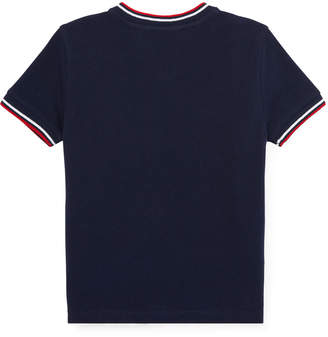 Ralph Lauren Childrenswear Short-Sleeve Logo Henley Top, Size 5-7