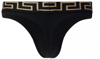Versace Thong With Medusa Head - Black - ShopStyle Briefs
