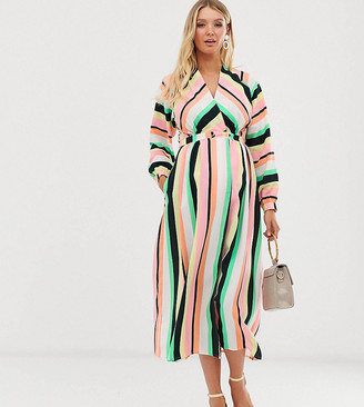 Asos DESIGN Maternity wrap maxi dress in stripe