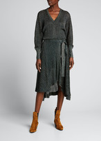 Thumbnail for your product : Chloé Metallic Ribbed High-Low Midi Dress