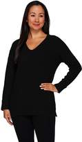 Thumbnail for your product : Lisa Rinna Collection Diagonal Stitch Sweater with Ribbed Sleeves