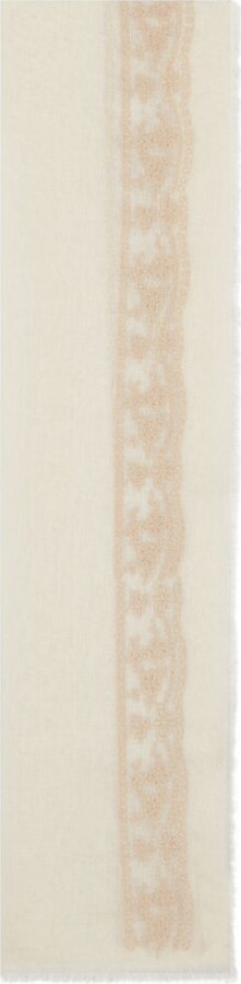 Gaynor Bongard Embroidered Frayed Trim Scarf