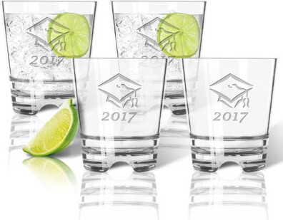 Red Barrel Studio Auxvasse Graduation 2017 12 oz. Plastic Whiskey Glass