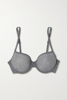 Thumbnail for your product : Calvin Klein Underwear Sheer Marquisette Lace And Jersey Underwired Bra - Purple