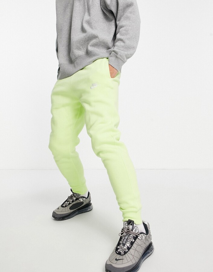 Nike Club cuffed sweatpants in lime - ShopStyle Activewear Pants