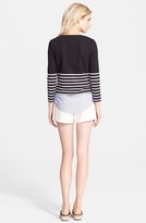 Thumbnail for your product : Band Of Outsiders Breton Stripe Top with Shirttail Hem