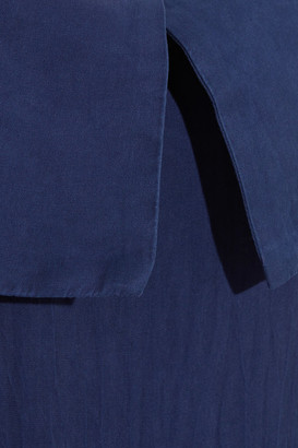 Clu Cutout Silk And Cotton-blend Jumpsuit - Indigo