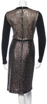 Thumbnail for your product : Peter Som Long Sleeve Wool Dress