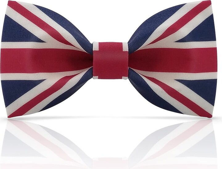 Lanzonia Funny Bow Ties for Men Unique Union Jack Flag Patterned Bowtie