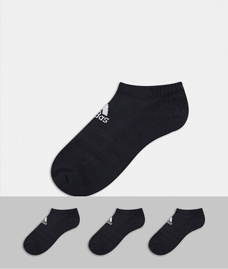 adidas Training 3 pack trainer socks in black - ShopStyle