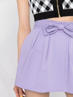 Elisabetta Franchi Bow-Detail Lace-Trim Shorts