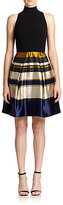 Thumbnail for your product : Theia Mixed-Media Flared Dress