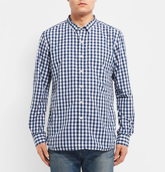 Nonnative Dweller Button-Down Collar Gingham Cotton-Blend Shirt