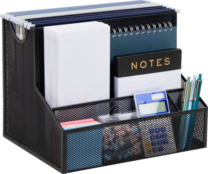 Mind Reader Desktop Organizer, Vertical File Storage, Letter Size, Office, Metal, Black