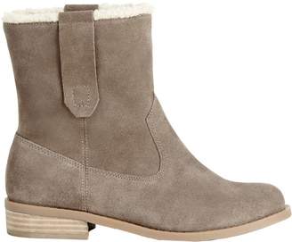 Sole Society Sole Society Suede and Faux Shearling Booties -Verona