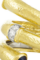 Thumbnail for your product : David Webb Double Tip Nail 18-karat gold, sapphire and diamond ring