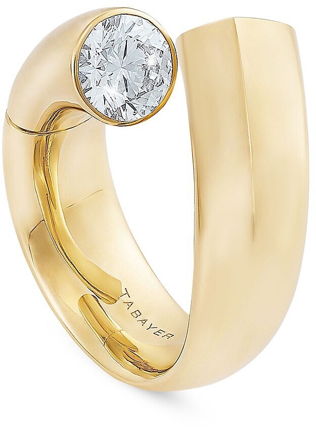 Tabayer Oera Large 18K Yellow Gold & Diamond Ring - ShopStyle
