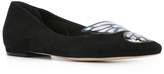 Thumbnail for your product : Sophia Webster Black Bibi Butterfly Suede ballet flats