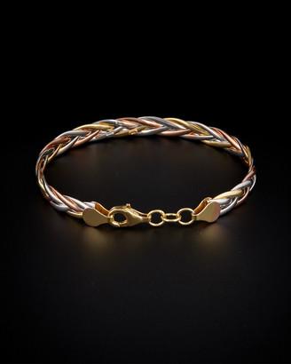 Italian Gold 3Pc Set Twisted Cable Cuff Bracelets in 14k Tricolor GoldPlated  Sterling Silver  Macys