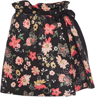 RED Valentino Pleated Floral-print Faille Mini Skirt