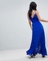 Thumbnail for your product : ASOS Design ruffle front cami wrap maxi dress
