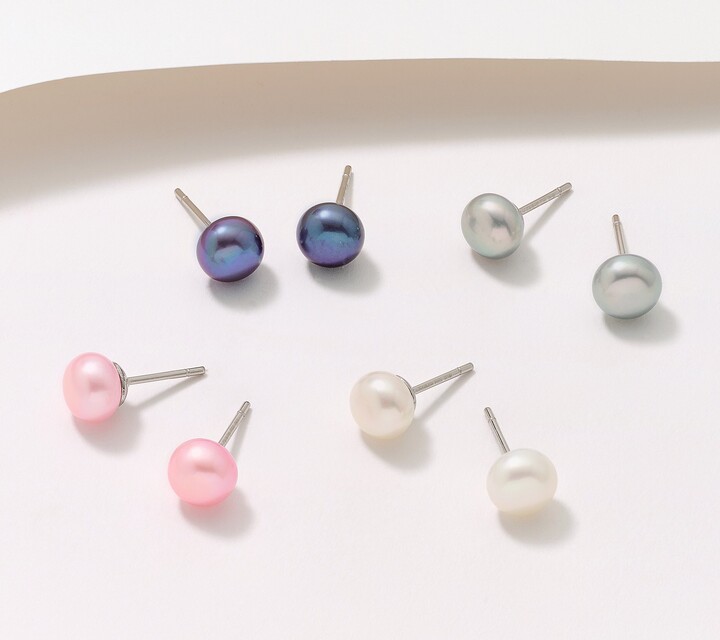 Honora As Is Cultured Pearls Set of 4 Stud Earrings