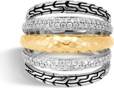 Thumbnail for your product : John Hardy 18K Yellow Gold, Silver and Diamond Pave Classic Chain Ring