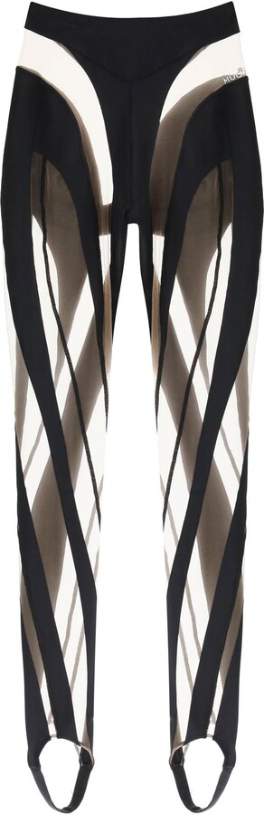 Thierry Mugler Illusion Spiral Stirrup Leggings - ShopStyle
