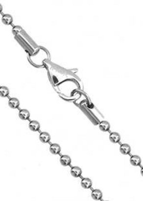 Inox Jewelry Necklaces 316L 24" Stainless Steel Bead Chains 1.6mm bead chain with a lobster closure.