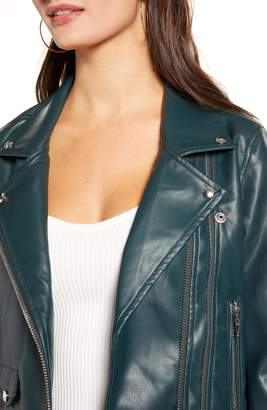 Blank NYC Zipper Detail Faux Leather Moto Jacket
