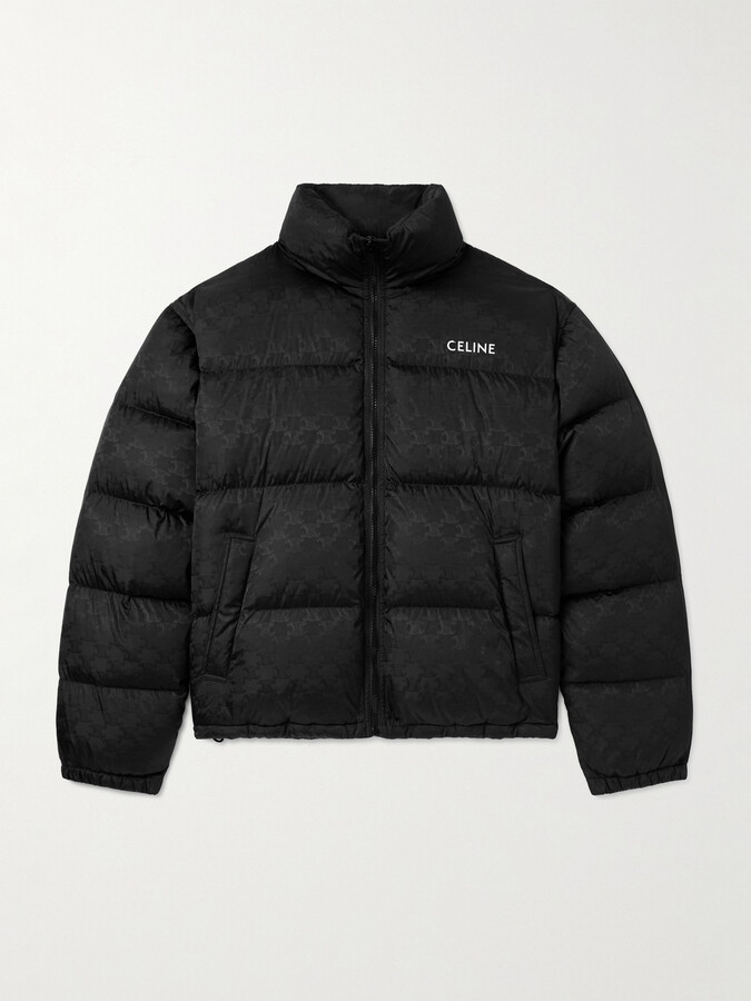 Celine Quilted Logo-Jacquard Nylon Down Jacket