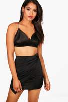Thumbnail for your product : boohoo Rouched Wrap Slinky Mini Skirt
