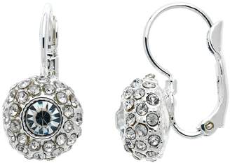 Monet Rhodium pave crystal leverback earrings