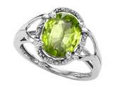 Thumbnail for your product : Tommaso design Studio Tommaso Design Oval 10x8mm Genuine Peridot and Diamond Ring 14k Size 4.5