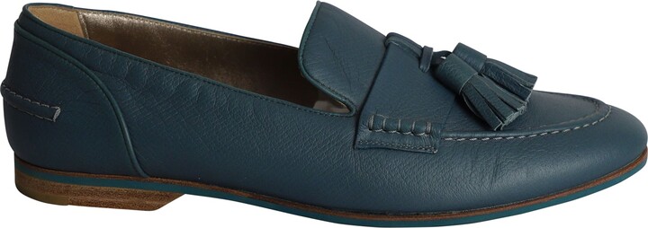 Tassel Loafers in Blue Leather
