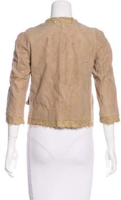 Dolce & Gabbana Suede Lace-Trimmed Jacket