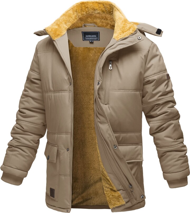 EKLENTSON Outdoor Fleece Jacket for Men Winter Thicken Parka Coat with