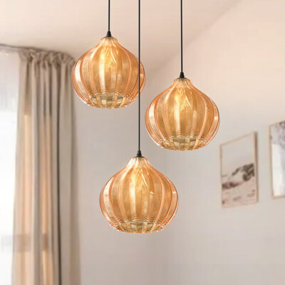 Mercer41 Trosclair 3 - Light Dimmable Brown Cluster Pendant